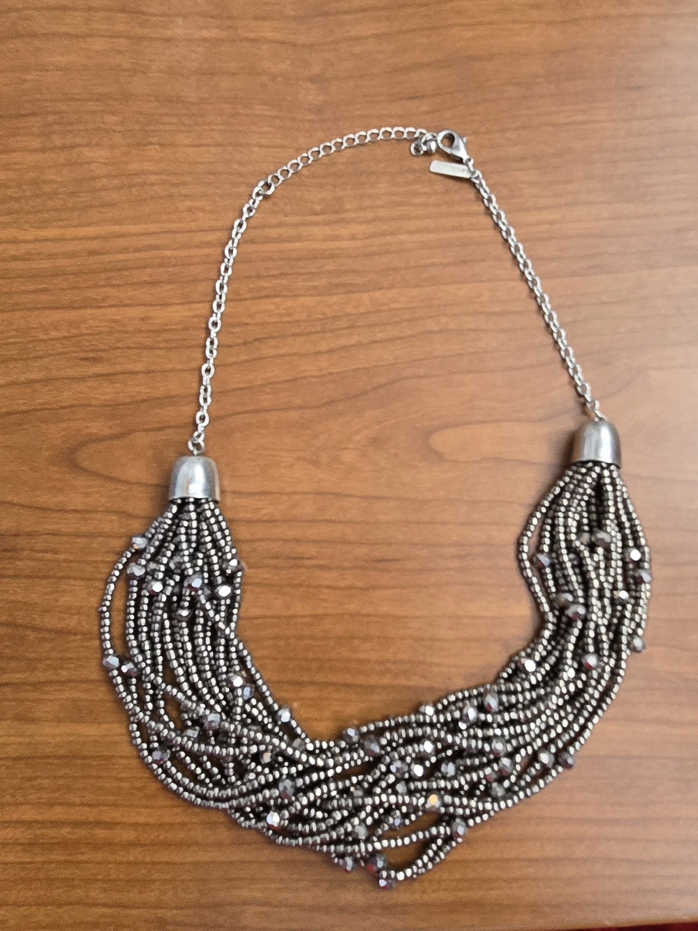 Lane Bryant Silver-Tone Multi-Strand Beaded Necklace